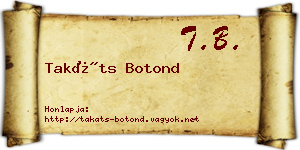 Takáts Botond névjegykártya
